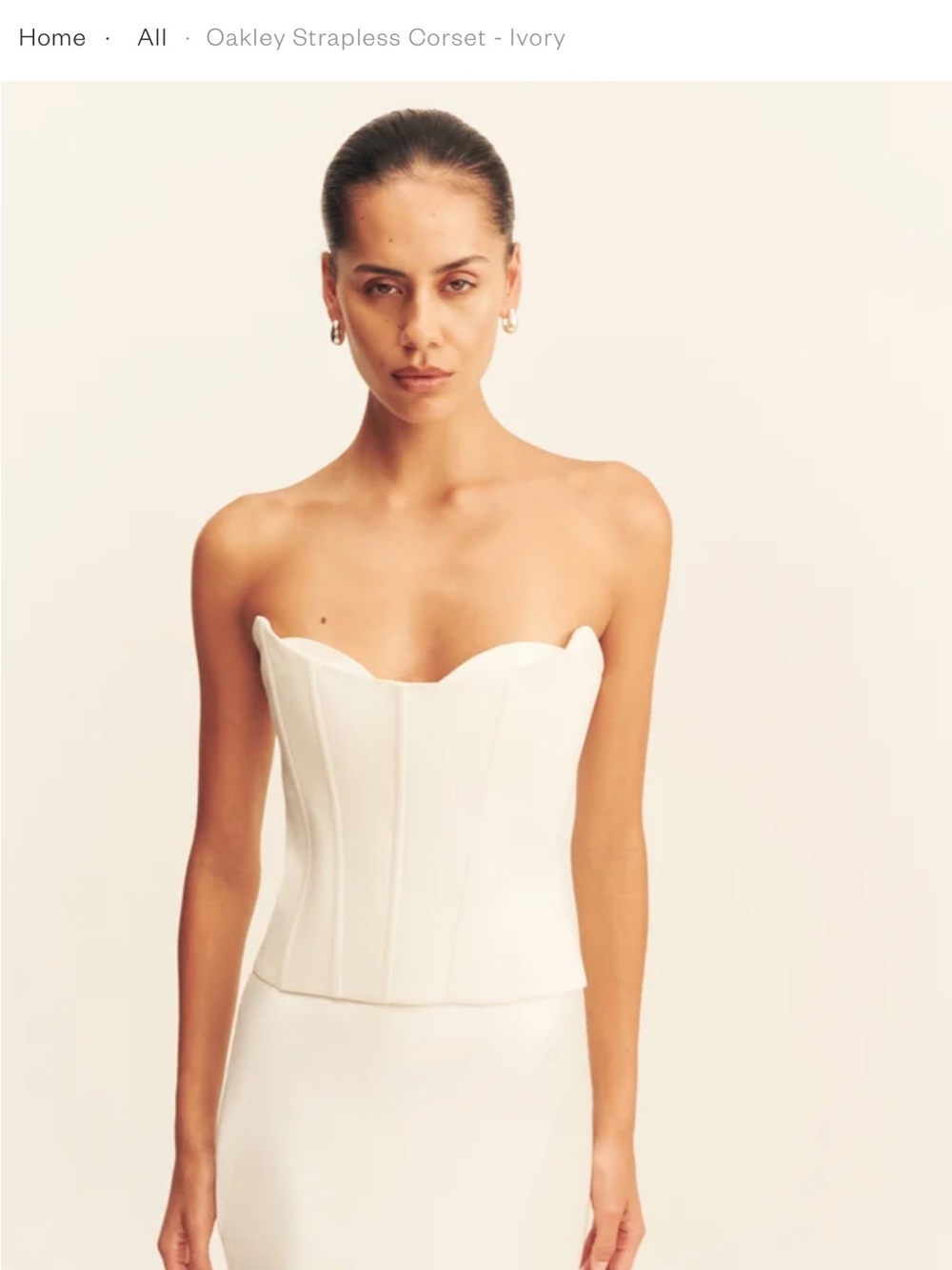 Shona Joy Oakley Strapless Corset -Ivory